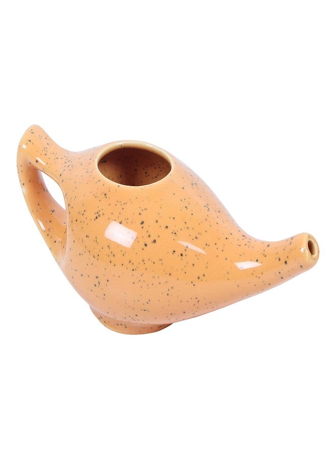 WHOLELIFEOBJECTS Leak Proof Durable Porcelain Ceramic Neti Pot Hold 230 Ml Water Comfortable Grip with 10 Sachet Neti Salt | Eco Friendly Natural Treatment for Sinus & Congestion (Mustard) - Image 5